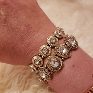 Gold and diamondesque bracelet